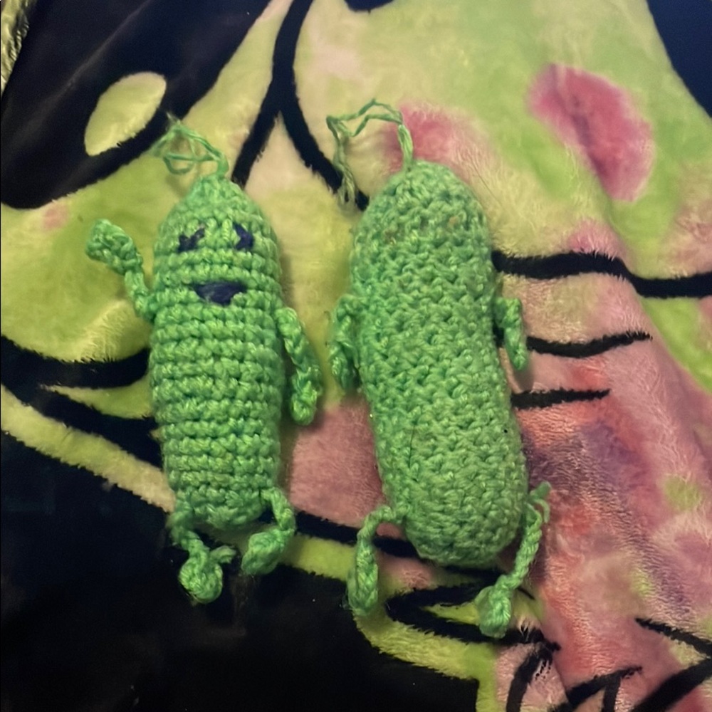 Handmade Green Crochet pickles Toys